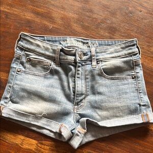 American Eagle Outfitters Blue Jean Shorts Distressed Cuffed